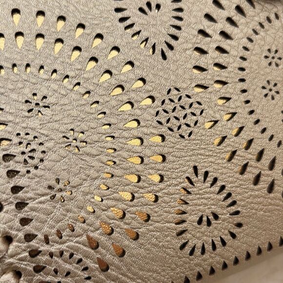 Madison West Travel Collection Large Passport Wallet - Laser Cut Rose Gold - Picture 13 of 13